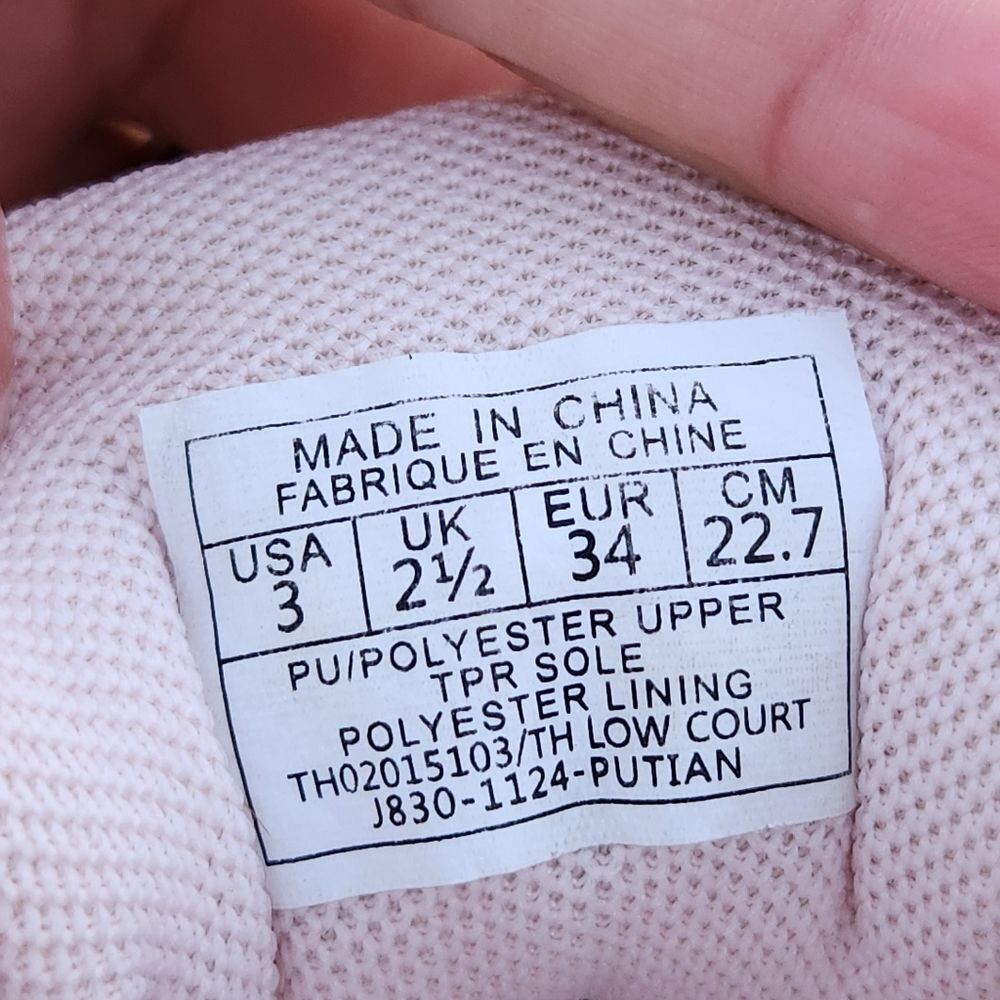 Authentic Tommy Hilfiger Low Court White/Pink Sneakers Leather Kids Shoes Size 3 - Picture 12 of 13